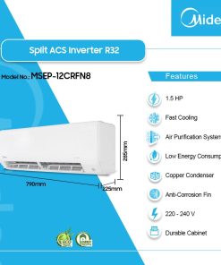 Midea 1.5HP Inverter 5-Star Split Air Conditioner (R32) (MSEP-12CRFN8) - view 2