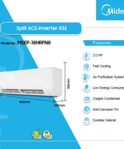 Midea 2.0HP Inverter 5-Star Split Air Conditioner (R32) (MSEP-18HRFN8) - view 2
