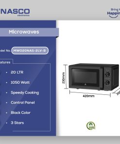Nasco 20L Solo Microwave Oven (MWO20NAS-2LV-B) - view 2