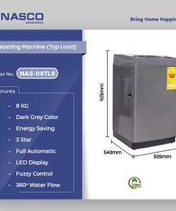 Nasco 8kg Top Load Washing Machine (NAS-08TLS) - view 2