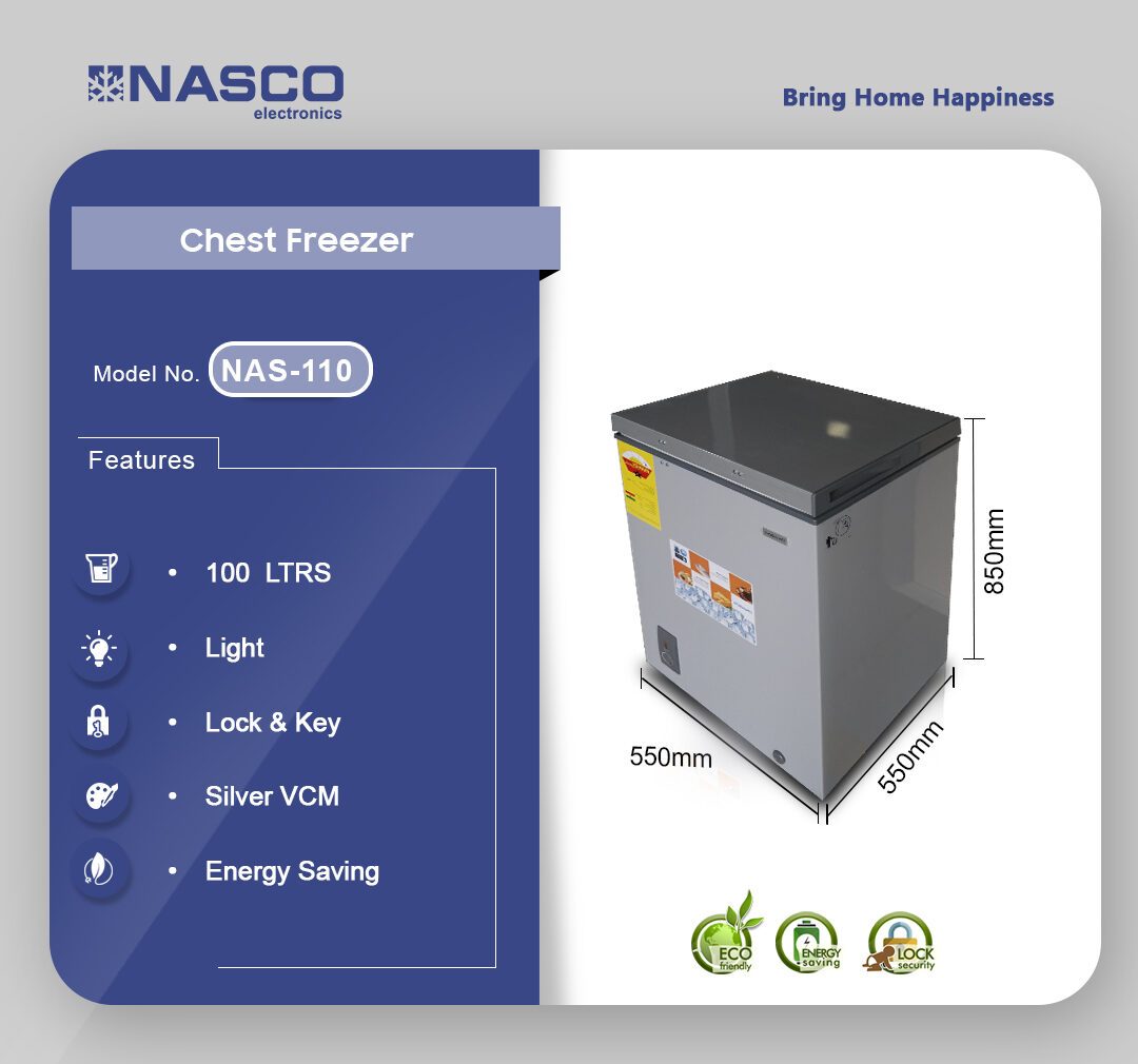 Nasco 100L Chest Freezer (NAS-110SK) - view 2