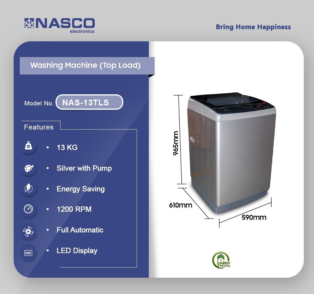 Nasco 13kg Top Load Washing Machine (NAS-13TLS) - view 2