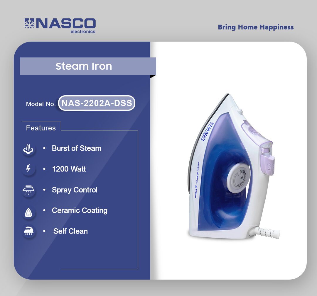 Nasco Steam Iron (NAS-2202A-DSS) - view 2