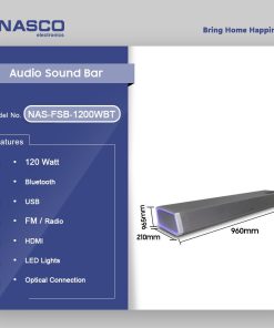 Nasco 120W Sound Bar (NAS-FSB-1200WBT) - view 2