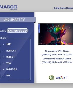 Nasco 50" UHD 4K Smart TV (VIDAA) (NAS-J50FUS-VID) - view 2