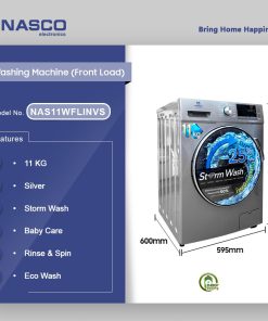 Nasco 11kg Front Load Washing Machine (NAS11WFLINVS) - view 2