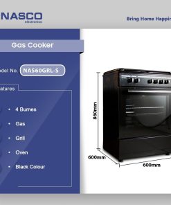 Nasco 4 Burner Gas Cooker (NAS60GRL-S) - view 2