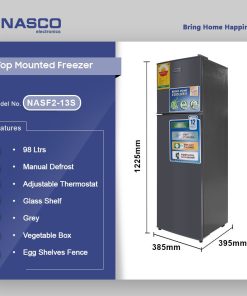 Nasco 98L Top Mount Refrigerator (NASF2-13S) - view 2