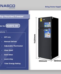 Nasco 207L Top Mount Refrigerator (NASF2-30) - view 2