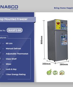 Nasco 65L Top Freezer Refrigerator (NASF2-90) - view 2