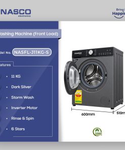 Nasco 11kg Front Load Washing Machine (NASFL-J11KG-S) - view 2