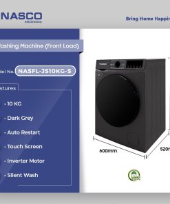 Nasco 10kg Front Load Washing Machine (NASFL-JS10KG-S) - view 2