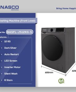 Nasco 12kg Front Load Washing Machine (NASFL-JS12KG-S) - view 2