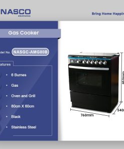 Nasco 5 Burner Gas Cooker (NASGC-AMG80B) - view 2