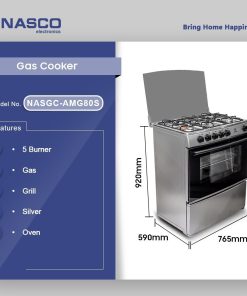 Nasco 5 Burner Gas Cooker (NASGC-AMG80S) - view 2
