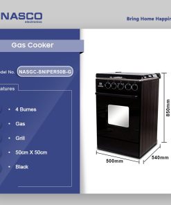 Nasco 4 Burner Gas Cooker (NASGC-SNIPER50B-G) - view 2