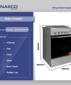 Nasco 4 Burner Gas Cooker (NASGC-SNIPER50TS) - view 2