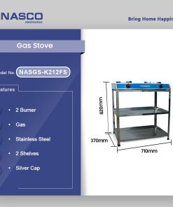 Nasco 2 Burner Gas Stove (NASGS-K212FS) - view 2