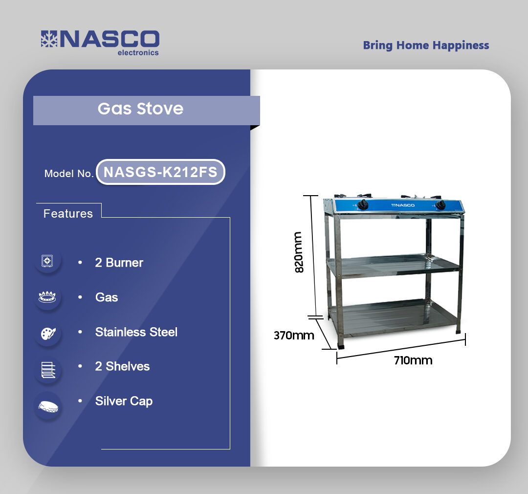 Nasco 2 Burner Gas Stove (NASGS-K212FS) - view 2