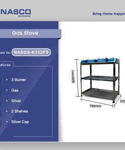 Nasco 3 Burner Gas Stove (NASGS-K332FS) - view 2