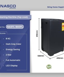 Nasco 8kg Top Load Washing Machine (NASTL-B80) - view 2