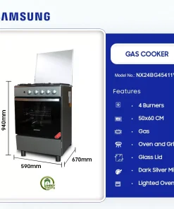 Samsung 50x60cm Gas Cooker (NX24BG45411VGH) - view 2