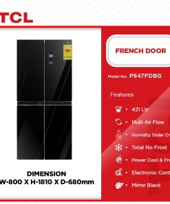 TCL 421L French Door Refrigerator (P547FDBG) - view 2