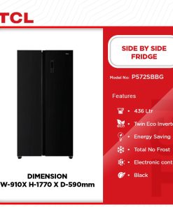 TCL 436L Side by Side Refrigerator (P572SBBG) - view 2