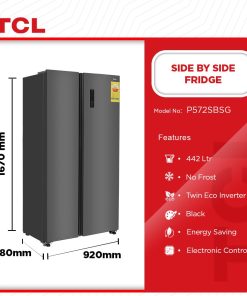 TCL 442L Side by Side Refrigerator (P572SBSG) - view 2
