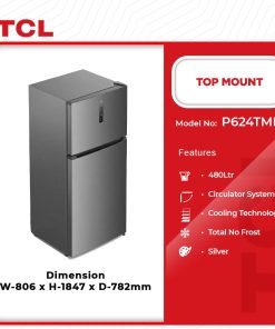 TCL 480L Top Mount Refrigerator (P624TMN) - view 2