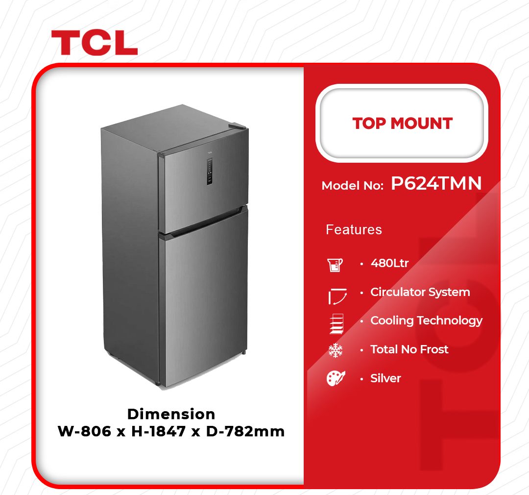 TCL 480L Top Mount Refrigerator (P624TMN) - view 2