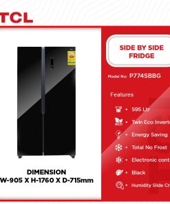 TCL 595L Side by Side Refrigerator (P774SBBG) - view 2