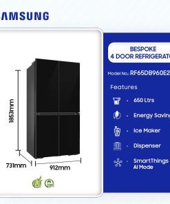 Samsung 650L Bespoke 4-Door Refrigerator (RF65DB960E22EF) - view 2
