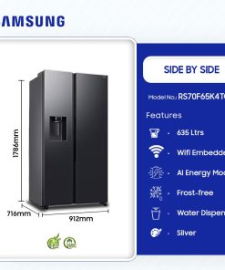 Samsung 635L Side by Side Refrigerator (RS70F65K4TGH) - view 2