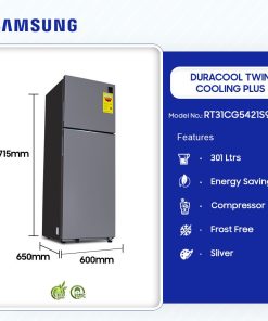 Samsung 301L DuraCool Twin Cooling Plus Refrigerator (RT31CG5421S9GH) - view 2