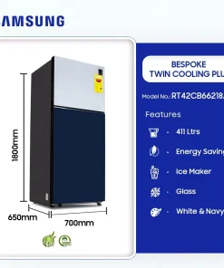 Samsung 411L Bespoke Twin Cooling Plus Refrigerator (RT42CB66218AGH) - view 2