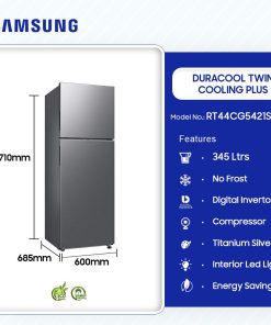 Samsung 345L DuraCool Twin Cooling Plus Refrigerator (RT44CG5421S9GH) - view 2