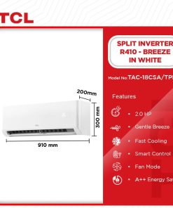 TCL 2.0HP Inverter Breeze In Split Air Conditioner (R410) (TAC-18CSA/TPH11I) | Legacy Luxury Store Ghana