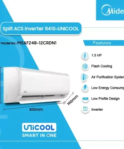 Midea 1.5HP Inverter Unicool Split Air Conditioner (R410) (MSAF24B-12CRDN1) - view 2