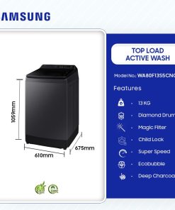 Samsung 13kg Top Load Active Wash Washing Machine (WA80F13S5CNQ) - view 2