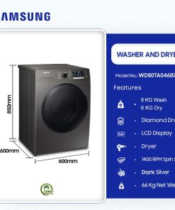 Samsung 8kg Wash / 5kg Dry Washer & Dryer Combo (WD80TA046BX/NQ) - view 2