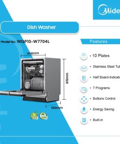Midea 10-Place Dishwasher - Silver (WQP10-W7704L) - view 2