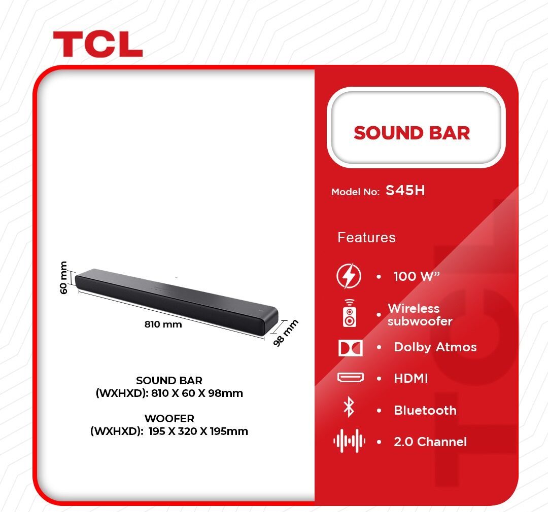 TCL 100W Sound Bar (S45H) - view 2