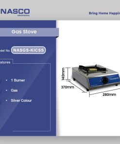 Nasco 1 Burner Gas Stove (NASGS-K1CSS) - view 2