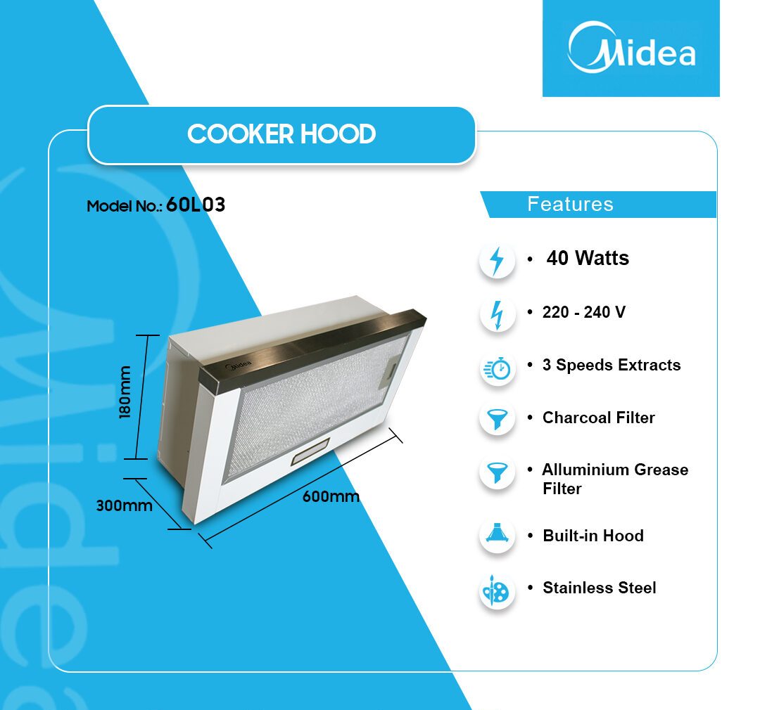 Midea 60cm Cooker Hood (60M21-S) - view 2