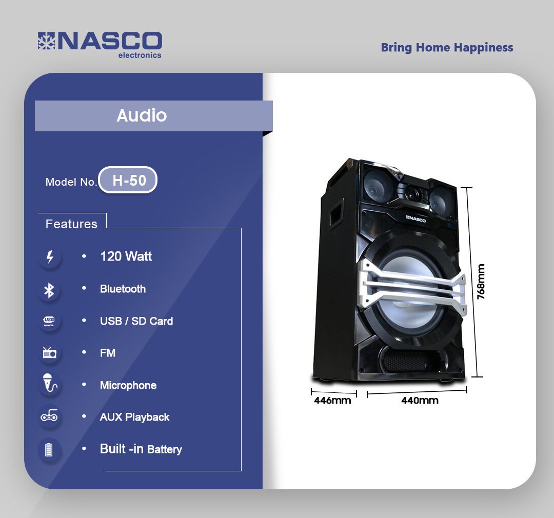 Nasco 120W Speaker (NAS-FST-1200WBT2) - view 2