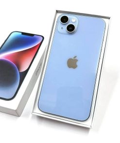 Blue iPhone 14 Plus in box with cable - Legacy Luxury Store Ghana