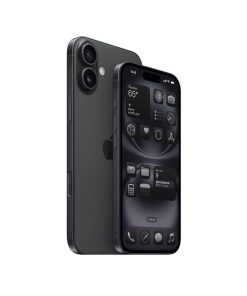 Black iPhone 16 front and back view - Legacy Luxury Store Ghana