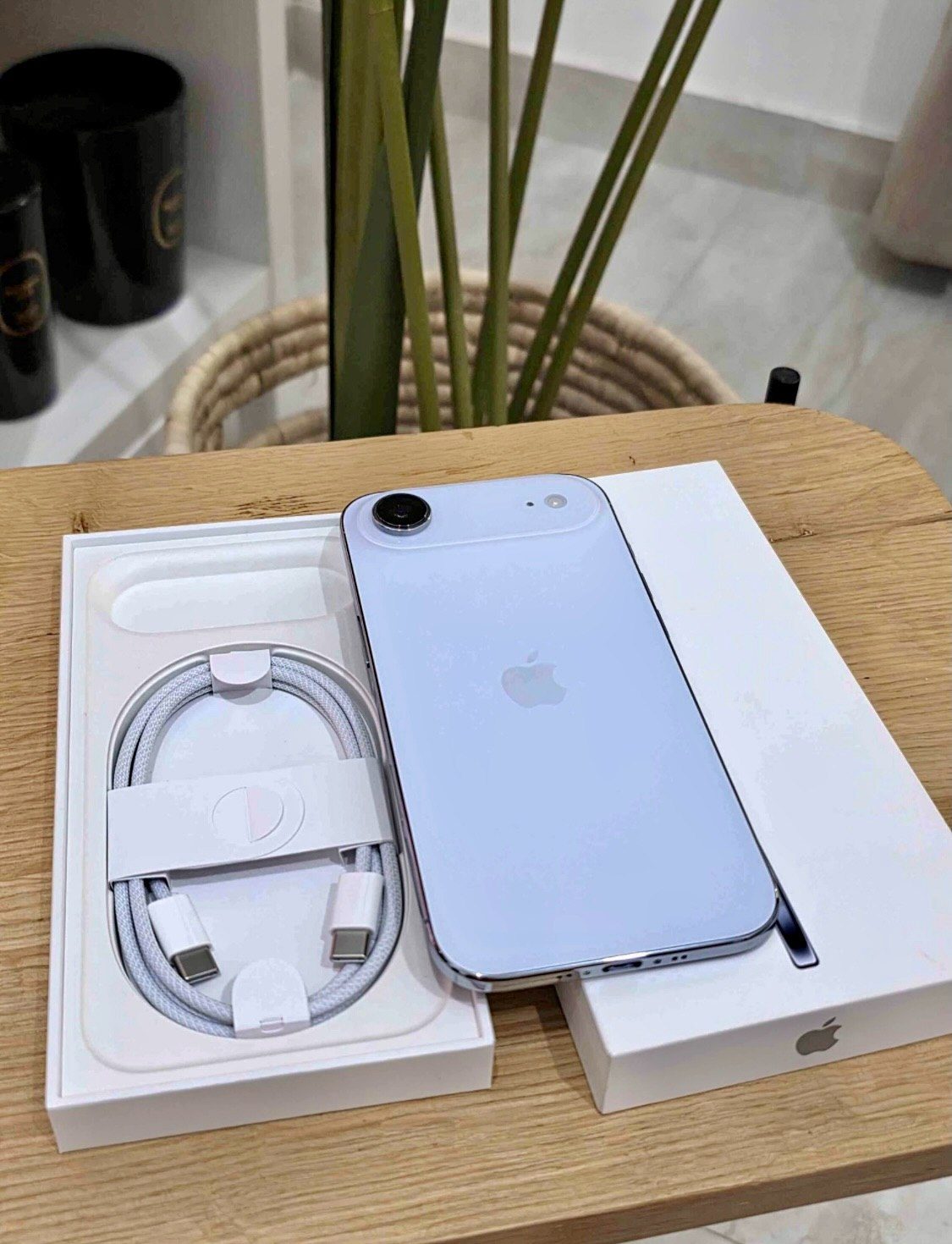 Blue iPhone 17 Air with box and cable - Legacy Luxury Store Ghana