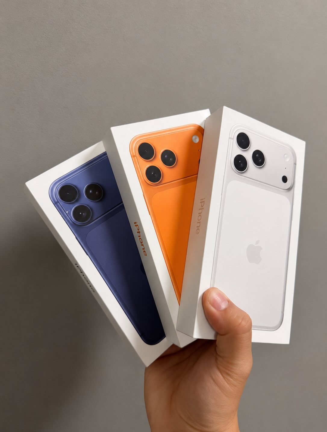 Blue iPhone 17 Pro Max back view on box - Legacy Luxury Store Ghana